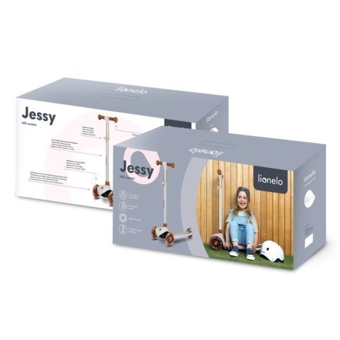 JESSY Lionelo hulajnoga balansowa koła LED do 50 kg - Grey Brown