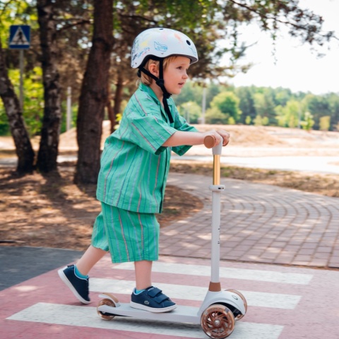 JESSY Lionelo hulajnoga balansowa koła LED do 50 kg - Grey Brown