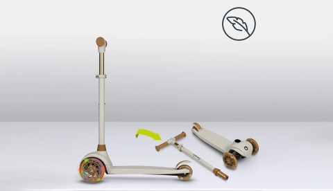 JESSY Lionelo hulajnoga balansowa koła LED do 50 kg - Grey Brown