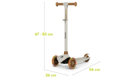 JESSY Lionelo hulajnoga balansowa koła LED do 50 kg - Grey Brown