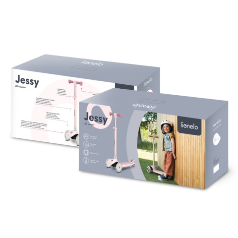 JESSY Lionelo hulajnoga balansowa koła LED do 50 kg - Pink Rose