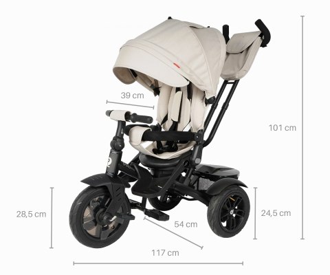 MILLY MALLY 5392 Qplay Rowerek trójkołowy Premium Ivory