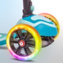 Rowerek biegowy hulajnoga deskorolka Flash 3 w 1 z kołami LED - pastelowy turkusowo niebieski