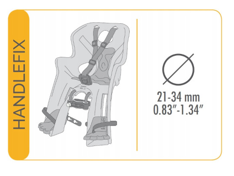 BELLELLI RABBIT NA PRZÓD FOTELIK ROWEROWY Handlefix - Dark Grey