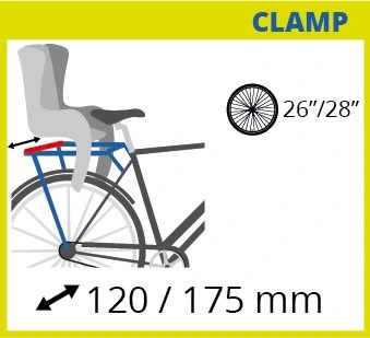 Bellelli LOTUS CLAMP Fotelik rowerowy mocowany do bagażnika - Sky Blue