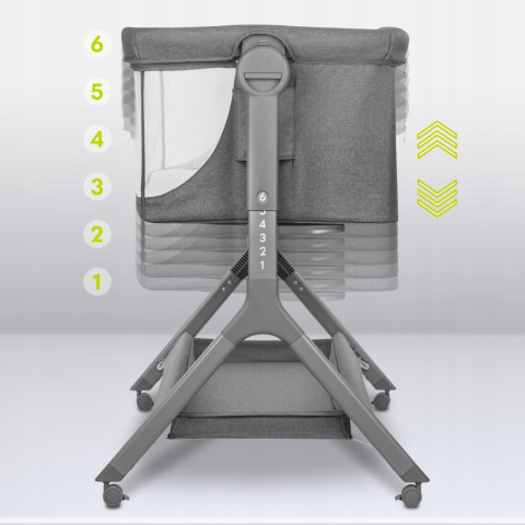 LEONIE PLUS Lionelo Łóżeczko dostawne Kołyska 3w1 - Grey Stone