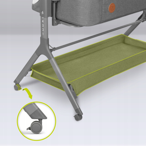 LEONIE PLUS Lionelo Łóżeczko dostawne Kołyska 3w1 - Grey Stone