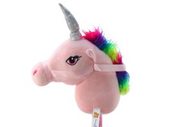 Pluszowa Głowa Jednorożca Na Kiju Hobby Horse Jednorożec Różowy Dźwięki