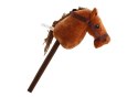 Pluszowa Głowa Konia Na Kiju Hobby Horse Koń Długowłosy Brązowy Dźwięki