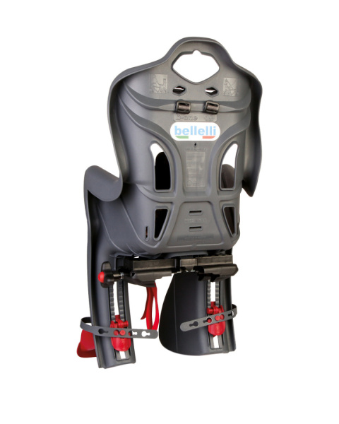 BELLELLI B-One Clamp fotelik rowerowy mocowany na bagażnik - Dark Grey