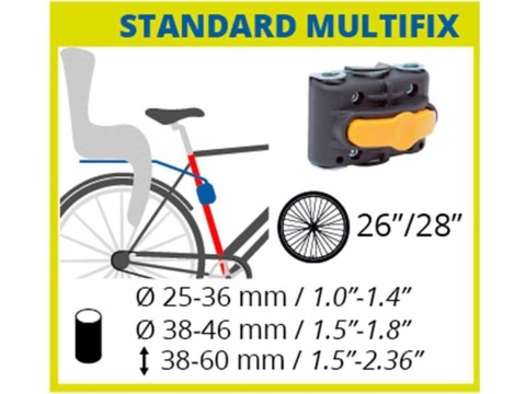 Bellelli PEPE STANDARD Fotelik rowerowy mocowany do ramy - Beige Orange