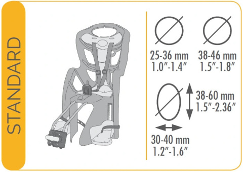 Bellelli PEPE STANDARD Fotelik rowerowy mocowany do ramy - Beige Vintage