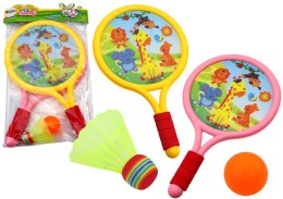Rakietki Do Badmintona Dziecięce Zwierzęta Żółty Różowy