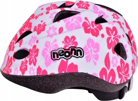 Kask dziecięcy Neonn rozmiar S 48-52 cm - biały w kwiatki