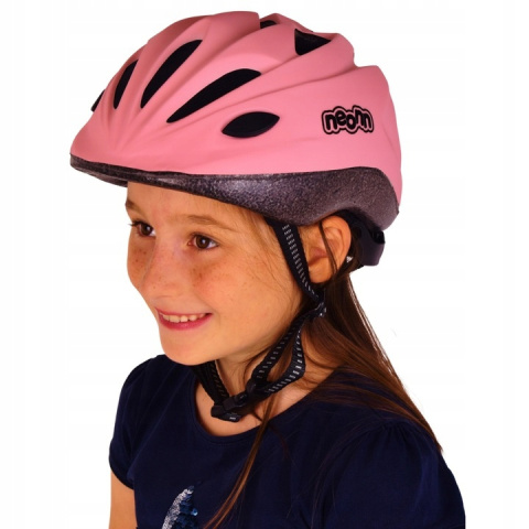 Kask dziecięcy Neonn rozmiar S 48-52 cm - biały w kwiatki