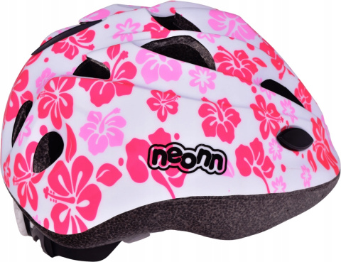Kask dziecięcy Neonn rozmiar S 48-52 cm - biały w kwiatki