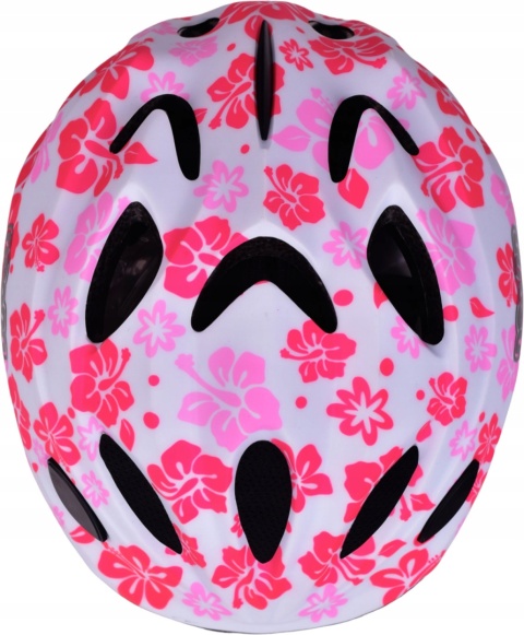 Kask dziecięcy Neonn rozmiar S 48-52 cm - biały w kwiatki