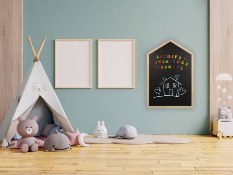 Tablica magnetyczna kredowa na ścianę drewniana domek 92cm x 62cm