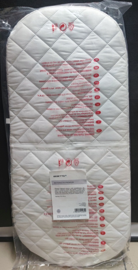 Bebetto materacyk Premium do gondoli 78x35 cm