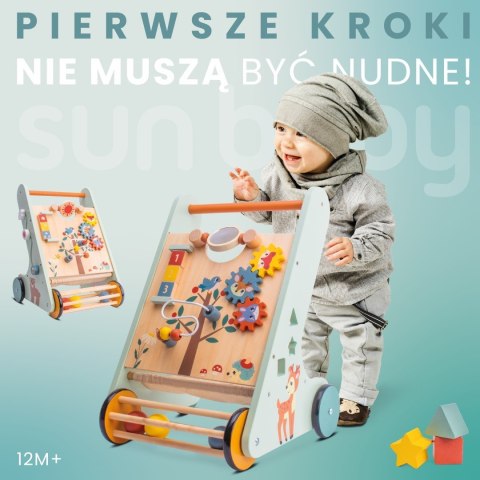 Pchacz jeździk dla dziecka drewniany chodzik interaktywny GIGANT XXL 48 cm