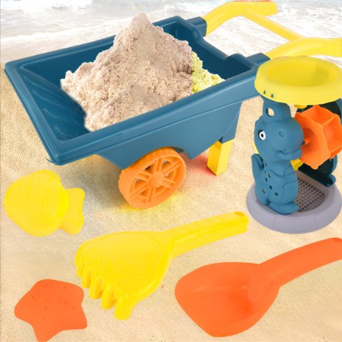 ZESTAW DO PIASKU PIASKOWNICY TACZKA FOREMKI GRABIE ŁOPATKA 6 EL.
