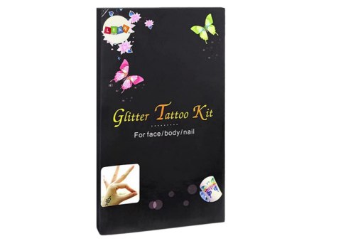 Zestaw Do Tatuażu Brokaty Klej Pędzelki 120 Wzorów