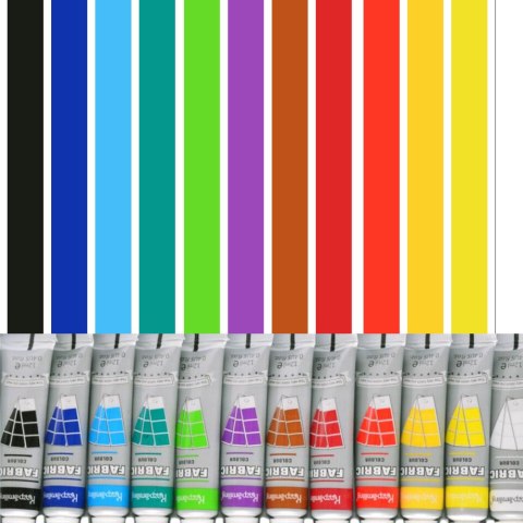 ZESTAW FARB DO TKANIN FARBY DO MALOWANIA UBRAŃ ODZIEŻY BUTÓW BARWNIK 12 szt