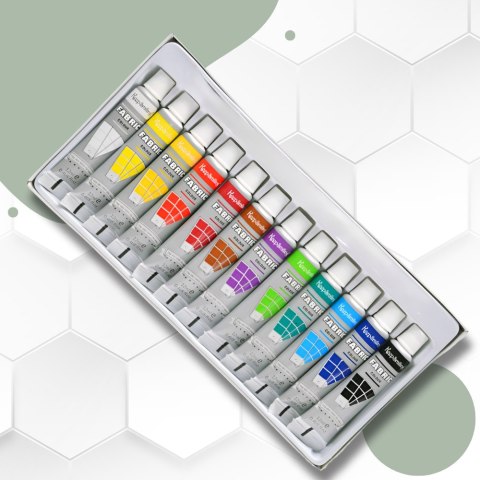 ZESTAW FARB DO TKANIN FARBY DO MALOWANIA UBRAŃ ODZIEŻY BUTÓW BARWNIK 12 szt