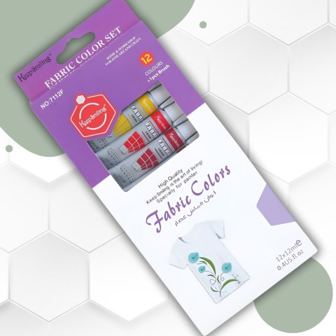 ZESTAW FARB DO TKANIN FARBY DO MALOWANIA UBRAŃ ODZIEŻY BUTÓW BARWNIK 12 szt