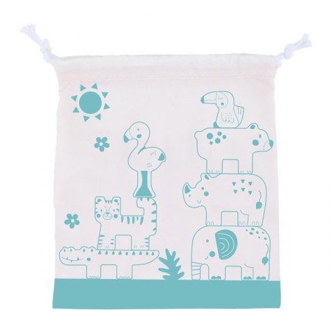 TOOKY TOY Drewniane Klocki Układanka Wieża Stacker Stosy Zwierzątka Montessori 13 el.