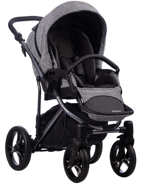 BRESSO PREMIUM CLASS 2w1 Bebetto wózek wielofunkcyjny głęboko-spacerowy - Dark 02