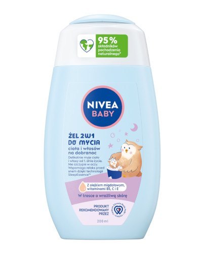 NIVEA BABY 80546 Żel 2w1 do mycia ciała i włosów na dobranoc 200 ml