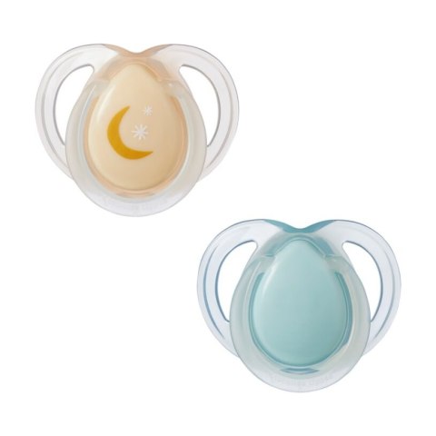 TOMMEE TIPPEE TTP43338095 Smoczki uspokajające NIGHT TIME 0-6m mix 2pak