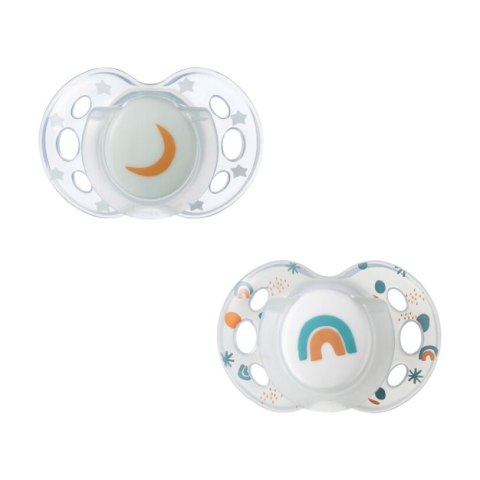 TOMMEE TIPPEE TTP43340094 Smoczki uspokajające NIGHT TIME 18-36m mix 2pak
