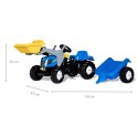 Rolly Toys 023929 Traktor Rolly Kid New Holland Agriculture z łyżka i przyczepą