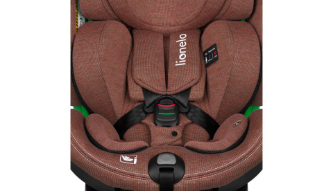 HARMONY i-Size Lionelo Obrotowy fotelik samochodowy 40-150 cm - Red Brick Bamboo