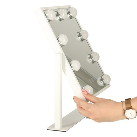 Lusterko do makijażu kosmetyczne podświetlane 9 LED Hollywood z 9 żarówkami USB 25 x 30 cm