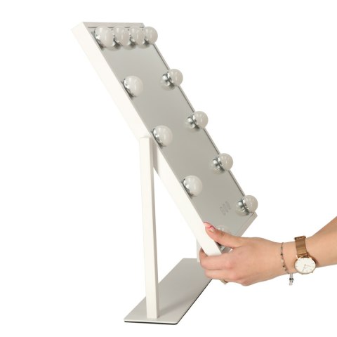 Lusterko do makijażu kosmetyczne podświetlane 12 LED Hollywood z 12 żarówkami USB 30 x 40 cm