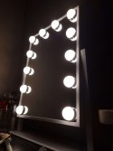 Lusterko do makijażu kosmetyczne podświetlane LED Hollywood z 12 żarówkami USB 30 x 40 cm