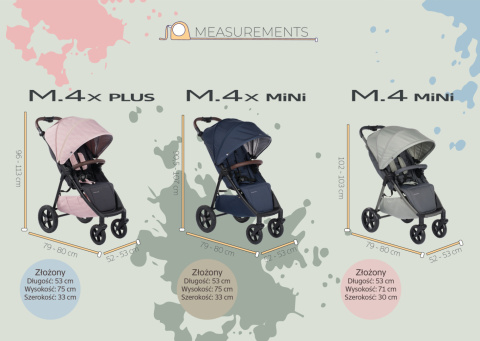 M4x Plus MAST Swiss Design wózek spacerowy do 22 kg, waży tylko 9,5kg koła HP - Rose