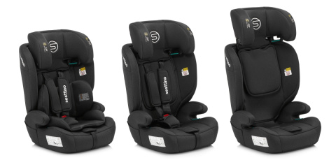 ROCKER PRO i-Size Sesttino 9-36 kg fotelik samochodowy 76-150cm do ok. 12 roku życia - Black
