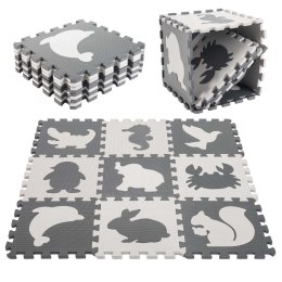 Mata edukacyjna piankowa puzzle czarny 85 x 85 x 1 cm 9 elementów