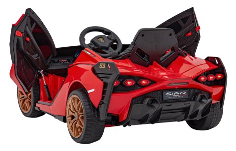 Lamborghini SIAN na akumulator dla dzieci Czerwony + Pilot + EVA + Wolny Start + Audio LED
