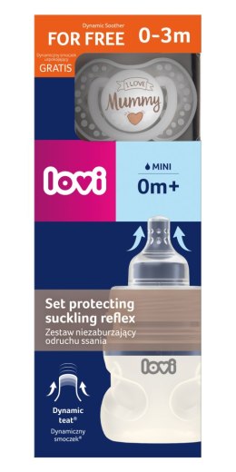 LOVI 0437m Zestaw nie zaburzający odruchu ssania butelka 150ml+smoczek usp. Love Mummy