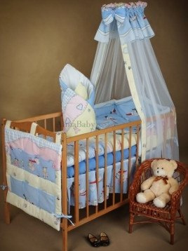 AlmaBaby Pościel Dziecięca - Zestaw 8 elementów do Łóżeczka (kołderka 90x120)