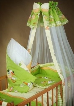 AlmaBaby Pościel Dziecięca - Zestaw 8 elementów do Łóżeczka (kołderka 90x120)