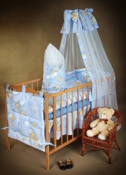 AlmaBaby Pościel Dziecięca - Zestaw 8 elementów do Łóżeczka (kołderka 90x120)
