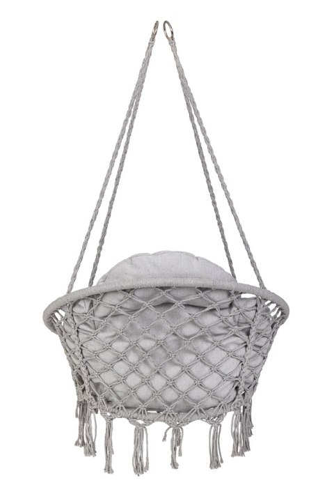 Huśtawka ogrodowa LUARO bocianie gniazdo z poduszką XXL szare 80cm 150kg