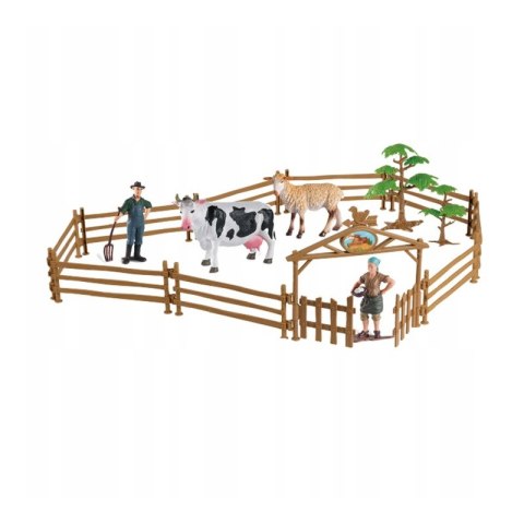 WOOPIE Zestaw Maszyn Rolniczych Traktor Ciągnik Zagroda Mini Farma Osada Rolnicy Skala: 1:24