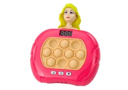 Gra Pop-It Wac A Mole Lalka Światła Dźwięki Różowa Sensoryczna
